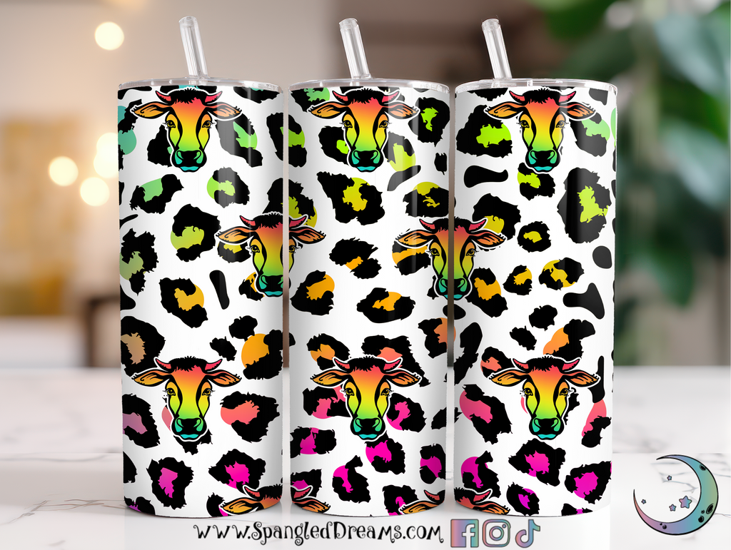 Wild and Free, Cow skull vinyl decal, Leopard Print Vinyl Decal, Fun and  Funky decal, vinyl decals for tumblers, Clear spot white decal