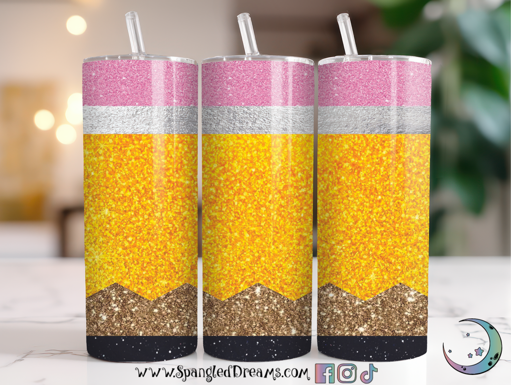 Pencil Glitter Tumbler – sprinkledinsunshine