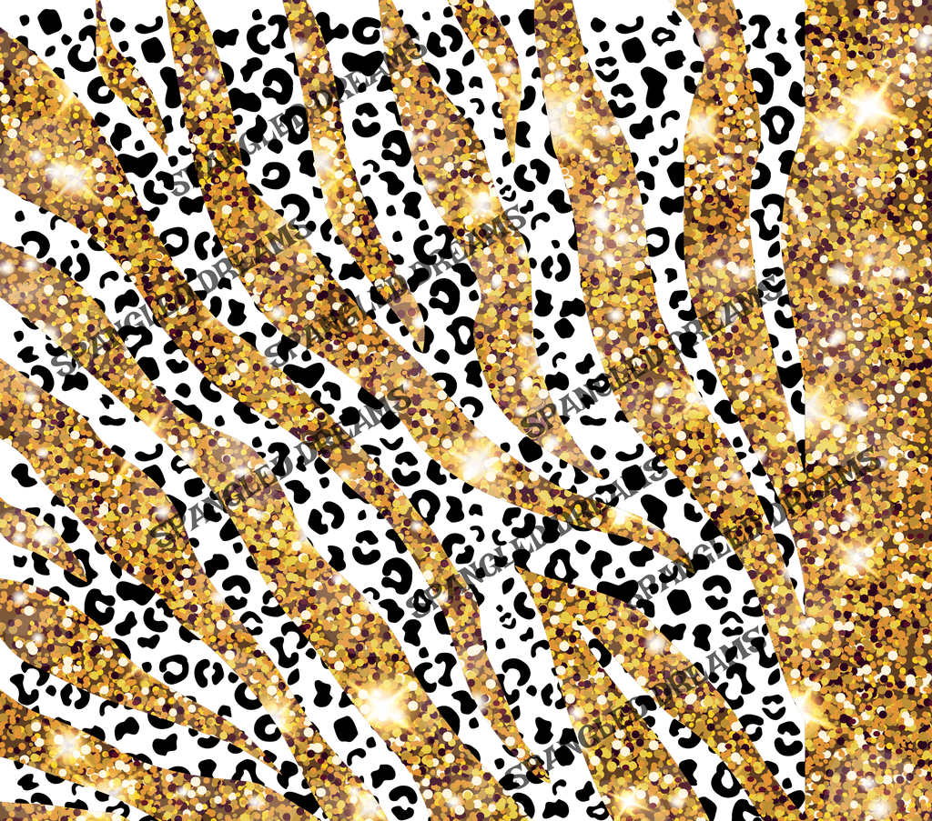 Glitter Swirl Zebra & Leopard Peek a boo Tumbler 